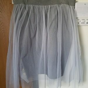 Light grey pencil skirt with tulle